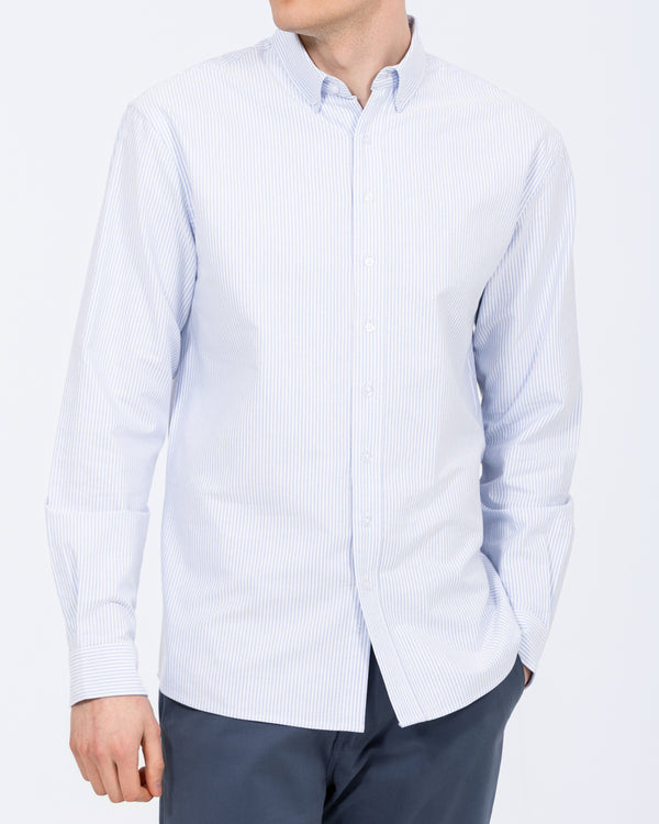 2t Leo Slim Fit Tall Oxford Shirt (blue stripe)
