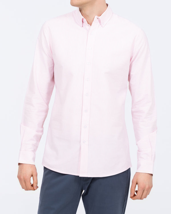 2t Leo Slim Fit Tall Oxford Shirt (pink stripe)