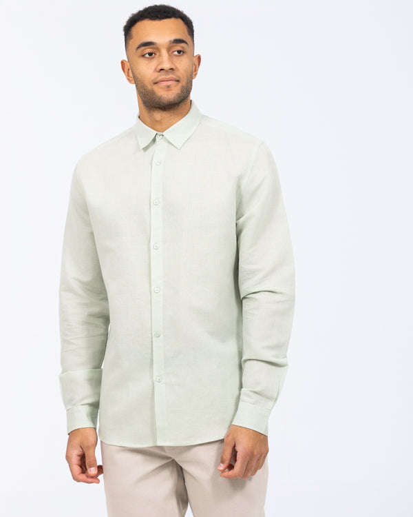 2t Tall Long Sleeve Linen Blend Shirt (sage)