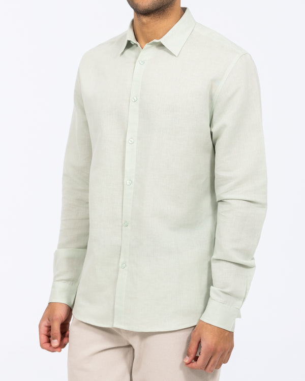 2t Tall Long Sleeve Linen Blend Shirt (sage)
