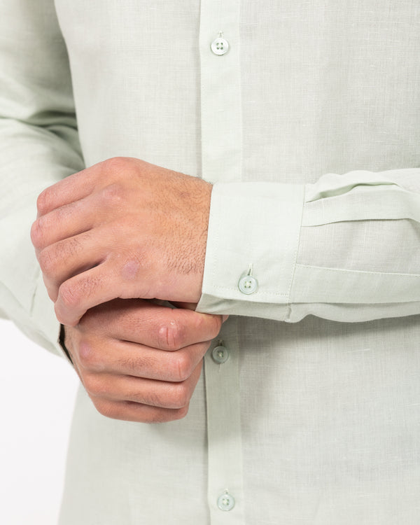 2t Tall Long Sleeve Linen Blend Shirt (sage)