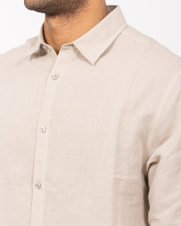 2t Tall Long Sleeve Linen Blend Shirt (stone)