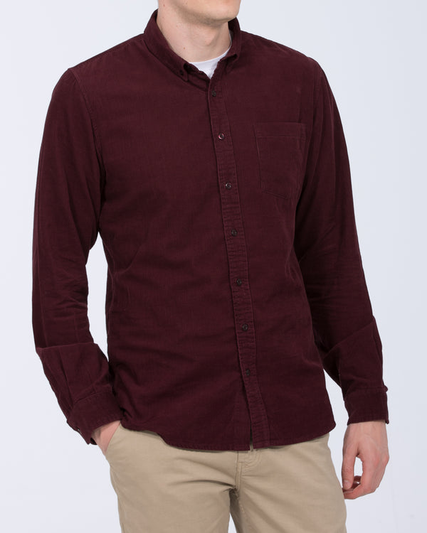 2t Nash Extra Tall Mens Slim Fit Cord Oxford Shirt (burgundy) | Tall Mens Clothing | 2tall.com 2t Nash Extra Tall Mens Slim Fit Cord Oxford Shirt (burgundy) | Tall Mens Clothing | 2tall.com