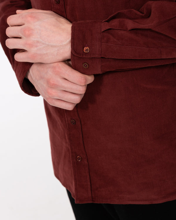 2t Nash Tall Slim Fit Cord Oxford Shirt (rust)