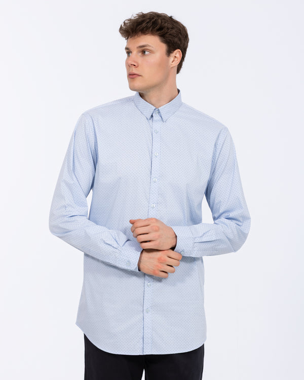 2t Regular Fit Extra Tall Formal Shirt (blue patterned)