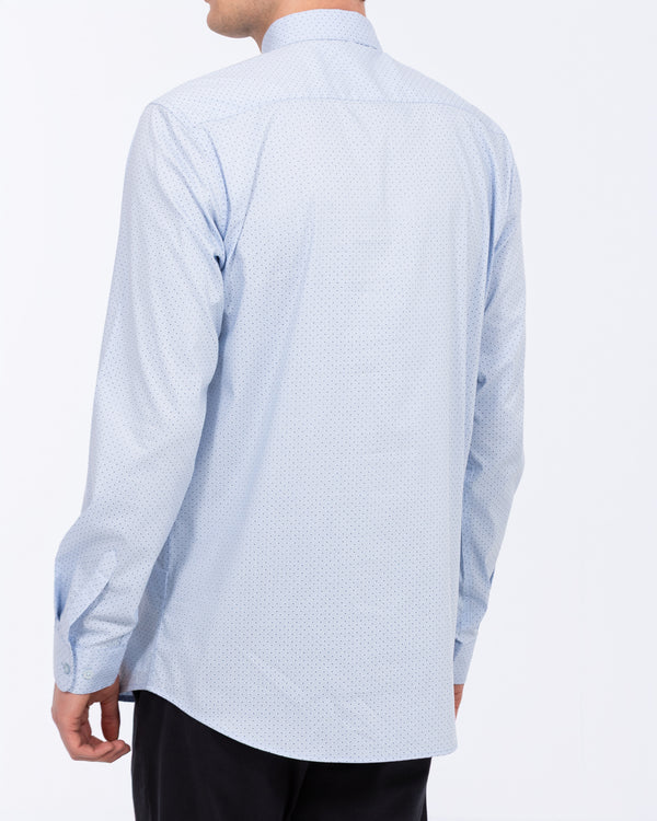 2t Regular Fit Extra Tall Formal Shirt (blue patterned)
