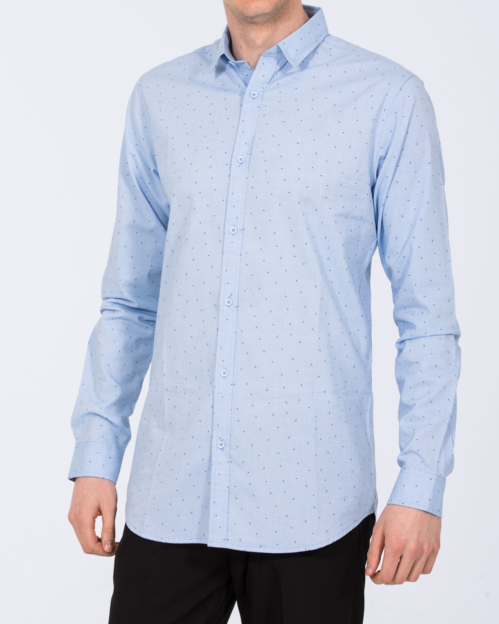 extra slim fit dress shirt 2t Tall Mens Formal (blue pattern) Shoe Size:10 (44 EU) neck top giving you a versatile White And Blue Floral