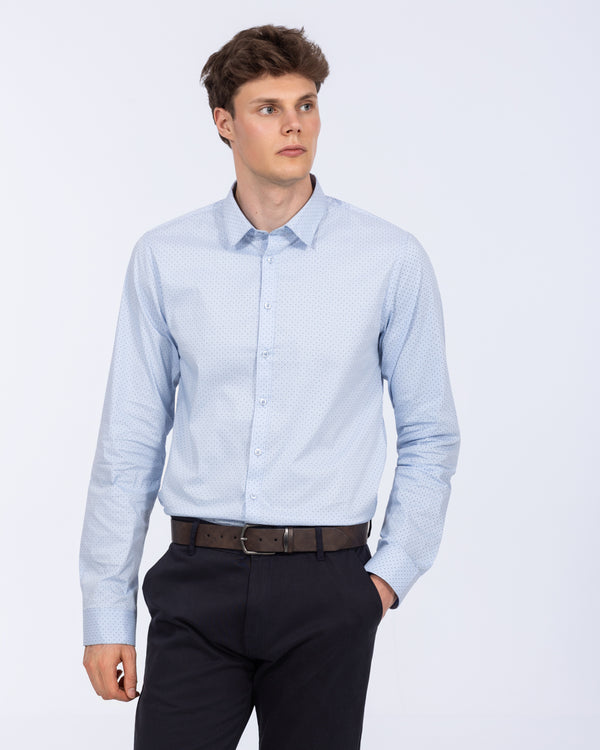 2t Slim Fit Extra Tall Formal Shirt (blue patterned)