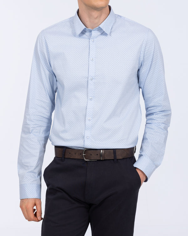2t Slim Fit Extra Tall Formal Shirt (blue patterned)