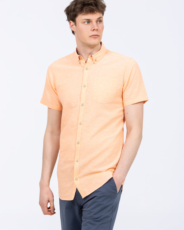 2t Tall Short Sleeve Linen Blend Shirt (peach)