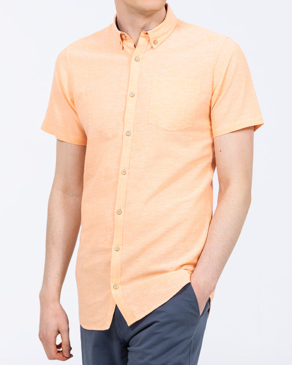 2t Tall Mens Short Sleeve Linen Blend Shirt (peach)