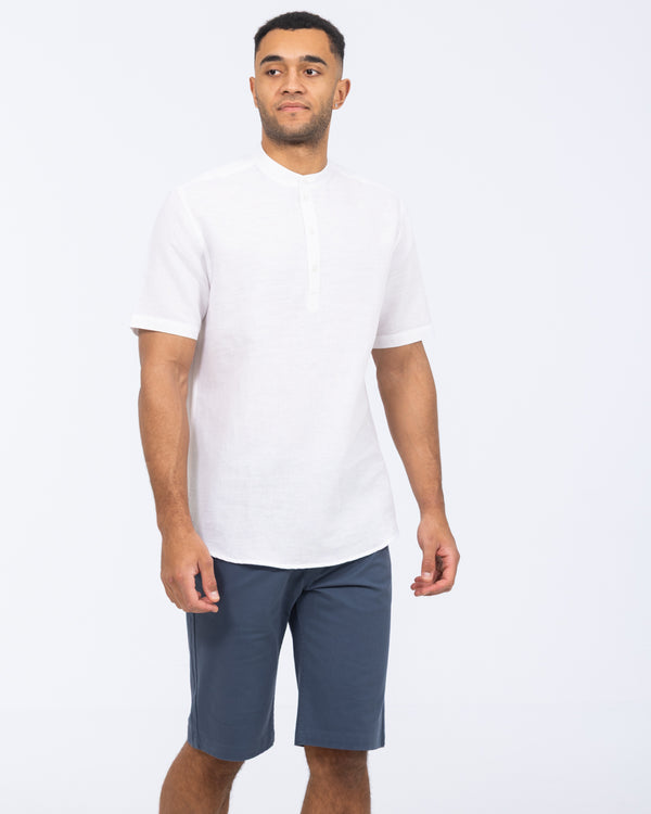 2t Cruz Tall Short Sleeve Linen Blend Shirt (white)
