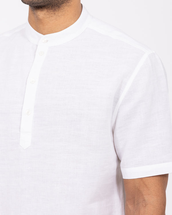 2t Cruz Tall Short Sleeve Linen Blend Shirt (white)