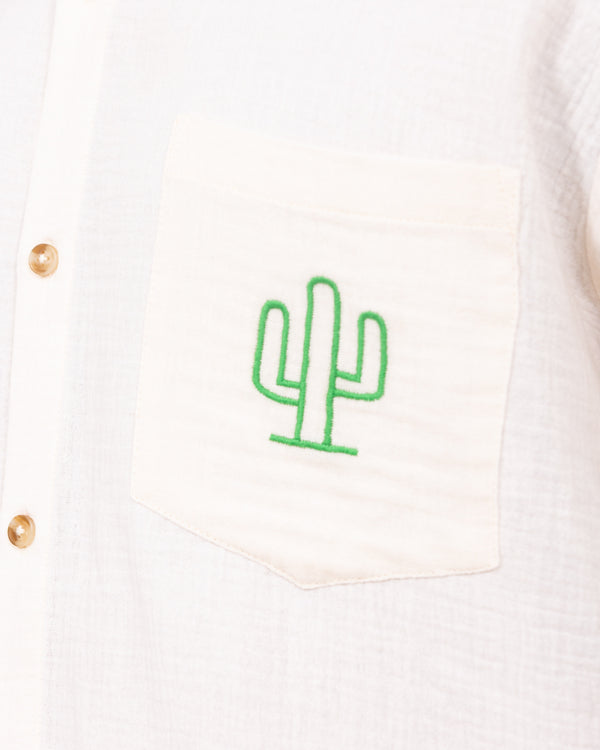 2t Grayson Tall Short Sleeve Embroirdered Shirt (ecru)