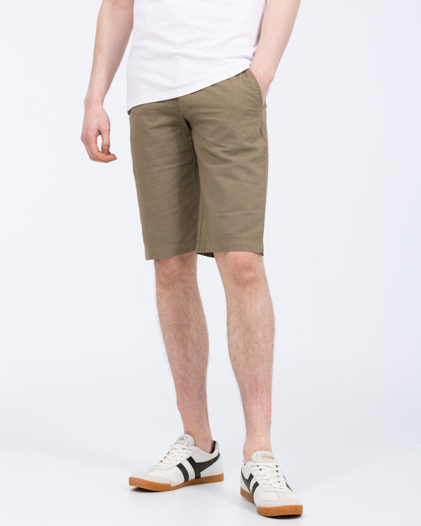 Redpoint Whitby Tall Regular Fit Linen Shorts (khaki)