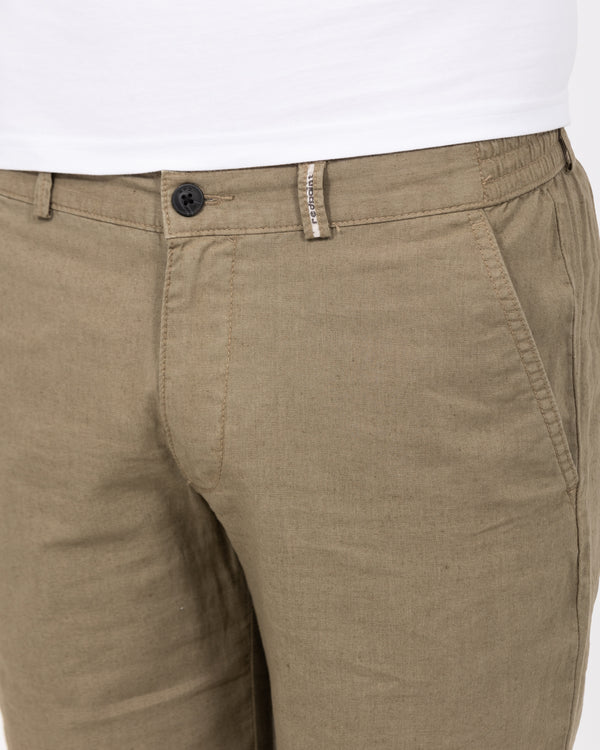 Redpoint Whitby Tall Regular Fit Linen Shorts (khaki)