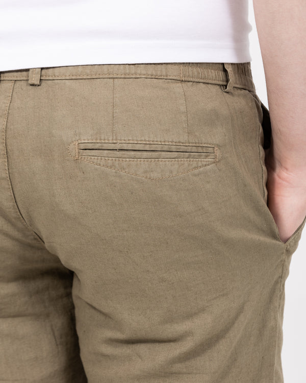 Redpoint Whitby Tall Regular Fit Linen Shorts (khaki)