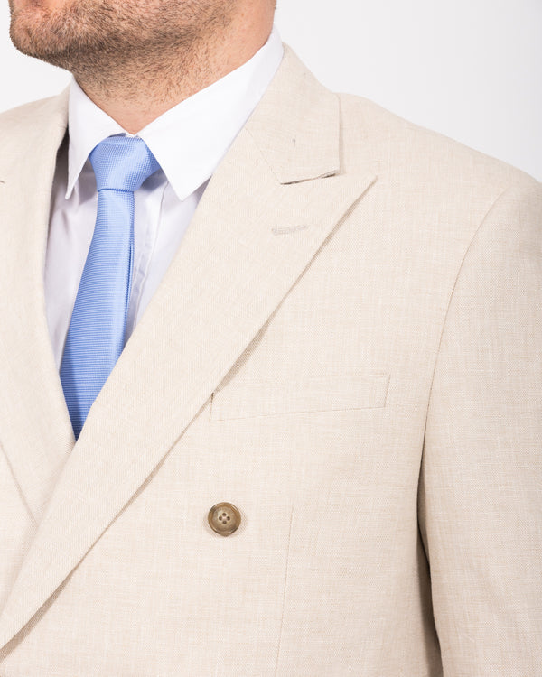 2t Tall Cotton Linen Double Breasted Suit (oatmeal)