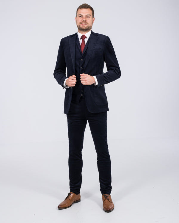 Skopes Atkinson Slim Fit Tall Mens Cord Suit (navy)