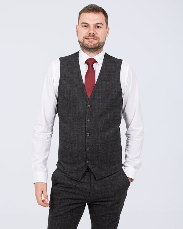 Skopes Jacob Slim Fit Tall Suit Waistcoat (grey check)