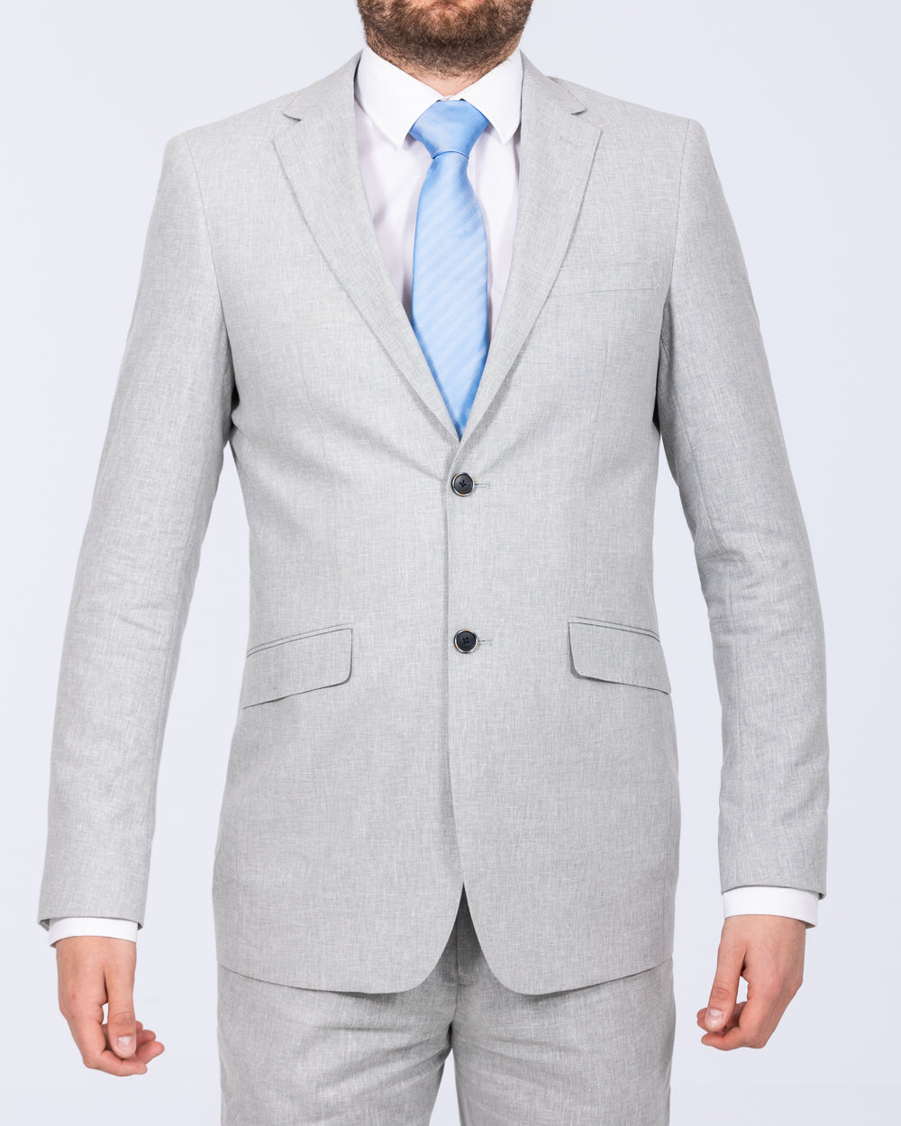 Skopes Tuscany Slim Fit Linen Blend Suit Jacket (silver)