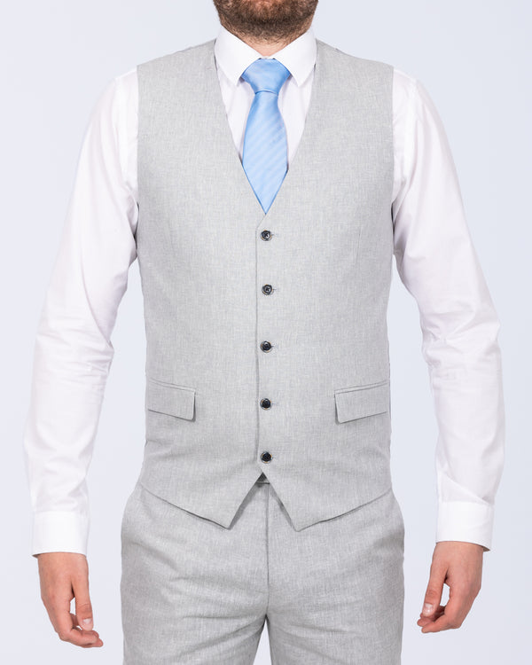 Skopes Tuscany Slim Fit Linen Blend Waistcoat (silver)