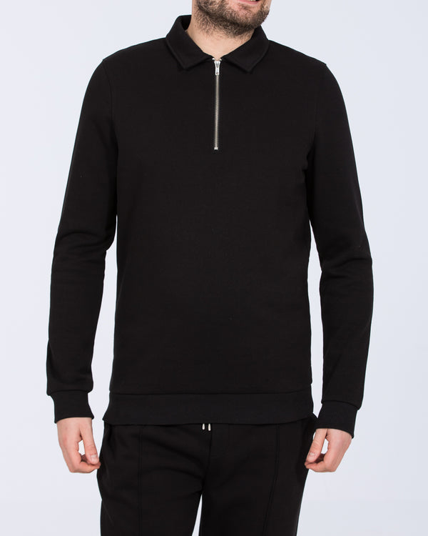 2t Elijah Tall Quarter Zip Sweatshirt (black)