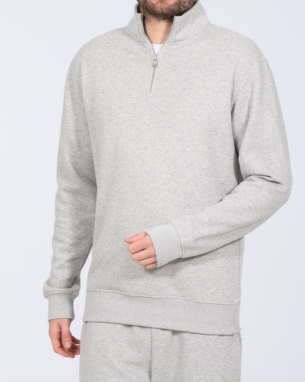 2t Wyatt Tall Quarter Zip Sweatshirt (heather grey)