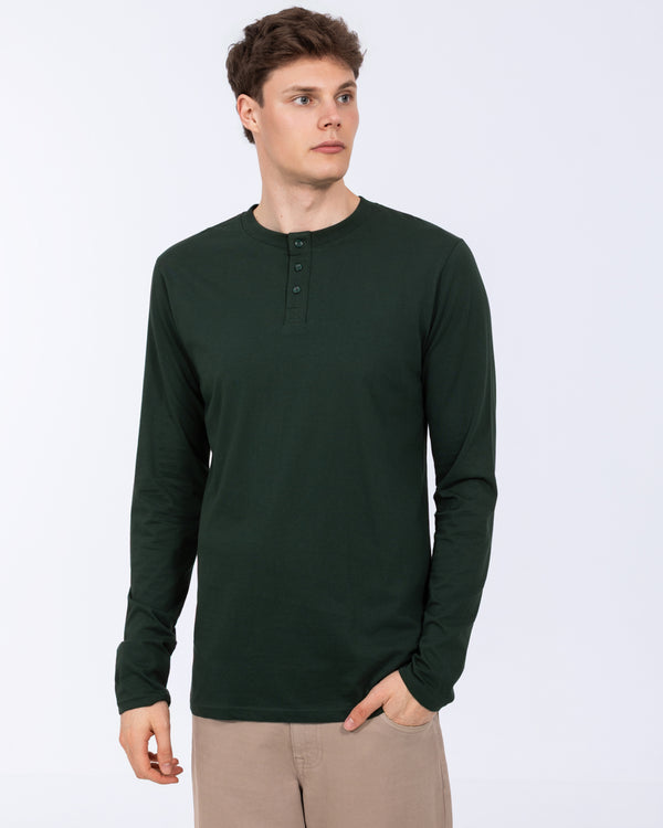 2t Tall Henley Long Sleeve T-Shirt (bottle green)
