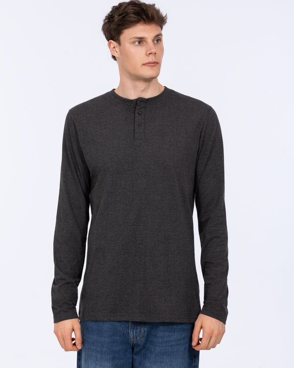 2t Tall Henley Long Sleeve T-Shirt (charcoal)