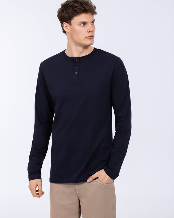 2t Tall Henley Long Sleeve T-Shirt (navy)