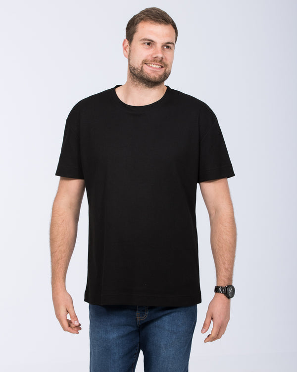 2t Tall Waffle Oversized T-Shirt (black)