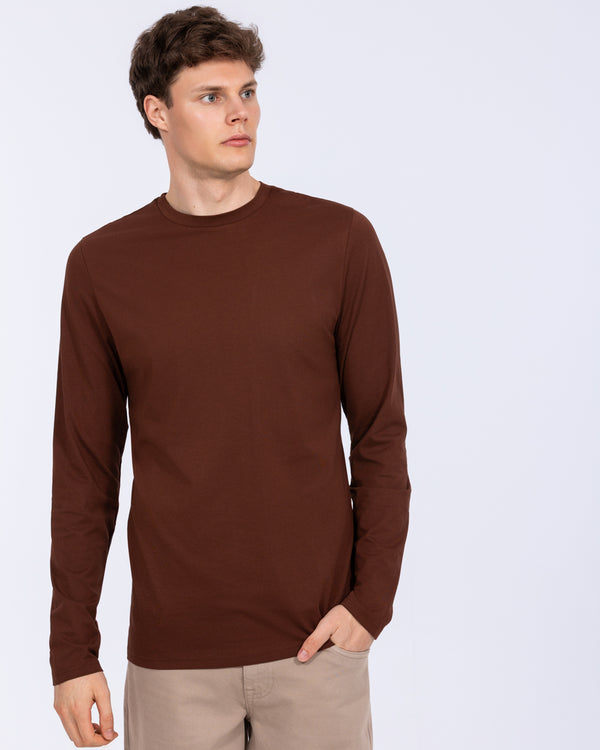Essentalls Long Sleeve Tall T-Shirt (brown)