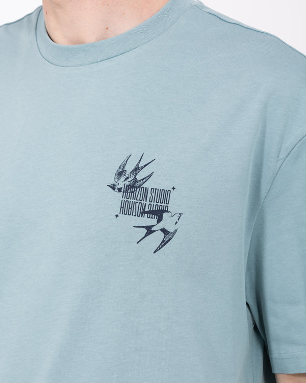 2t Brad Tall Oversized T-Shirt (printed titanium blue)
