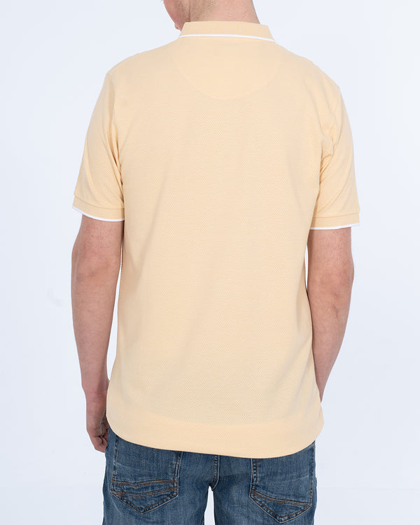 2t Slim Fit Tall Tipped Polo Shirt (lemon)