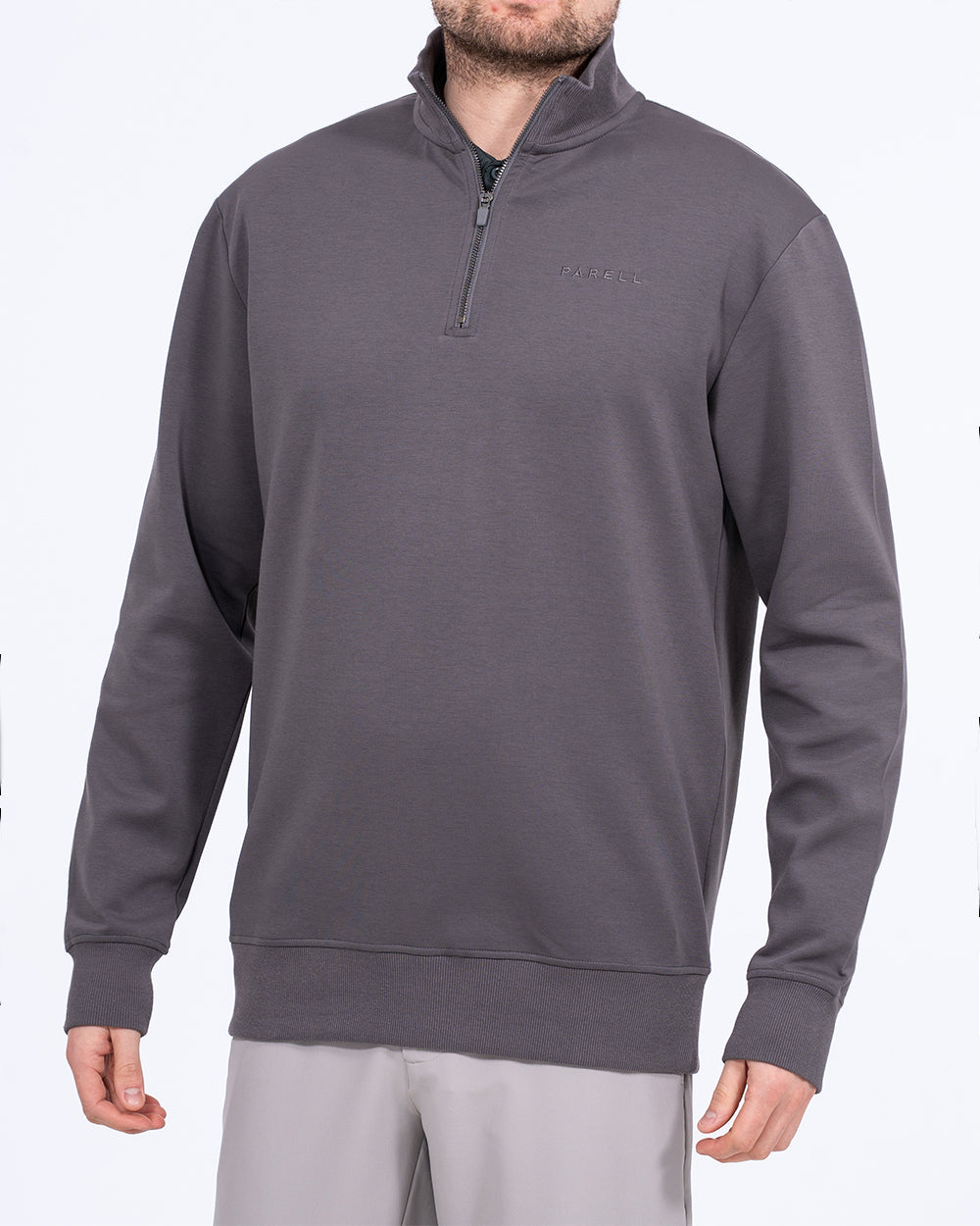 Parell Active Tall Mens Lightweight Quarter Zip Golf Top (grey