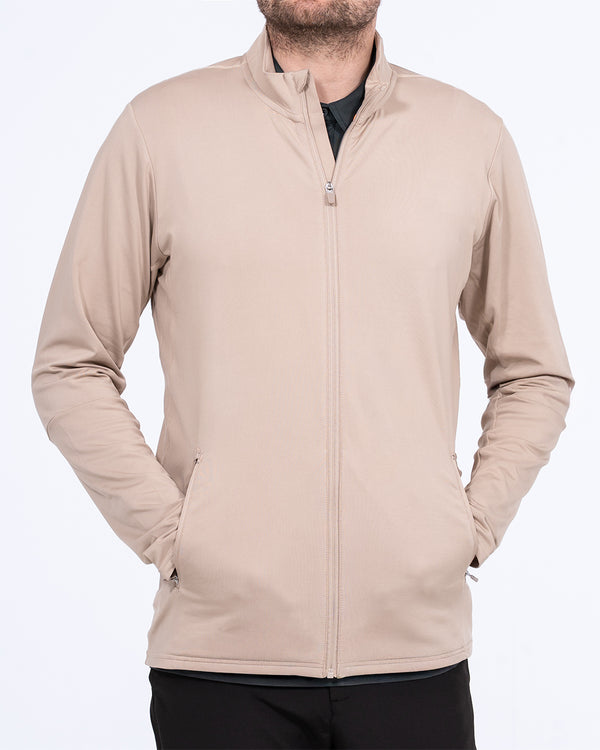 Parell Active Tall Zip Through Golf Training Top (taupe)
