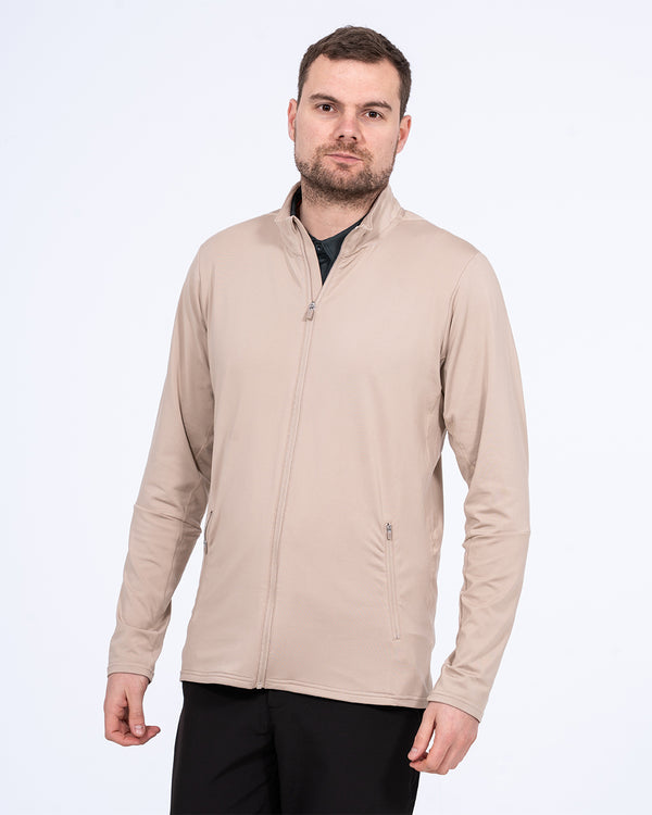 Parell Active Tall Zip Through Golf Training Top (taupe)