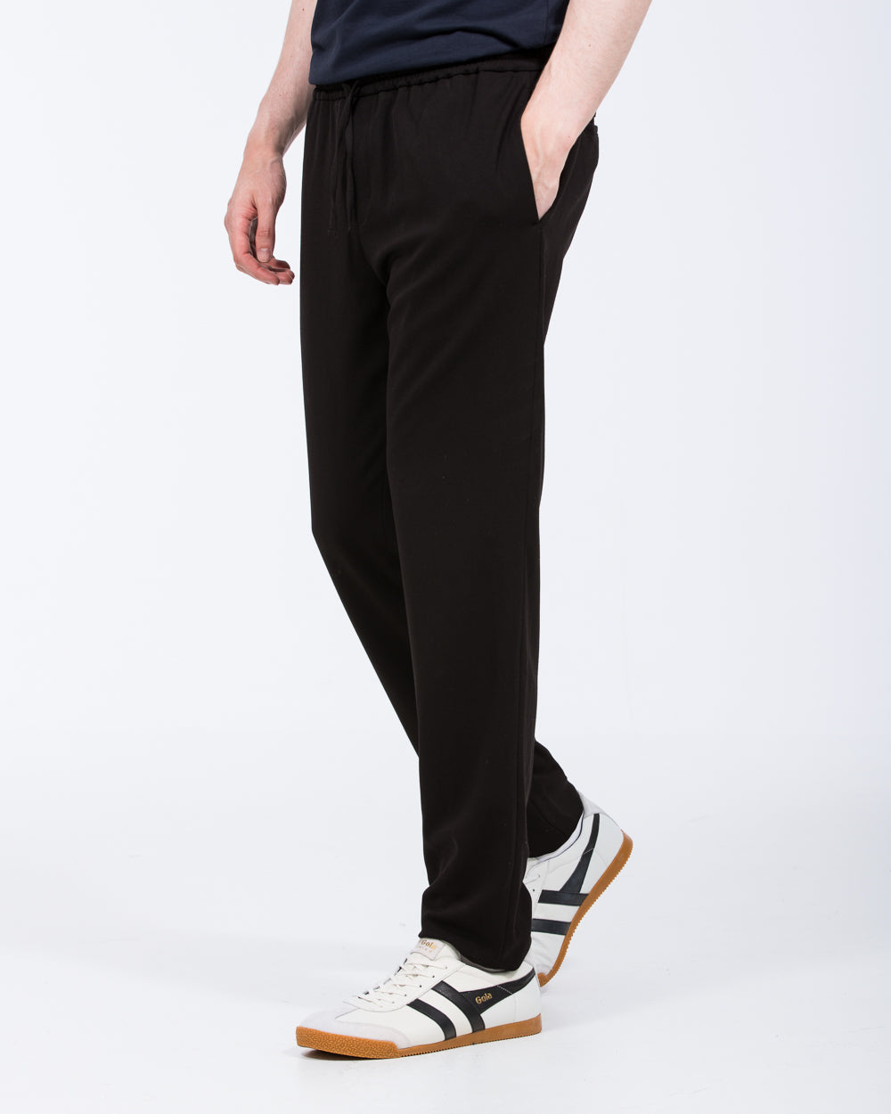2t Jake Comfort Fit Tall Mens Drawstring Trousers (black) | Tall