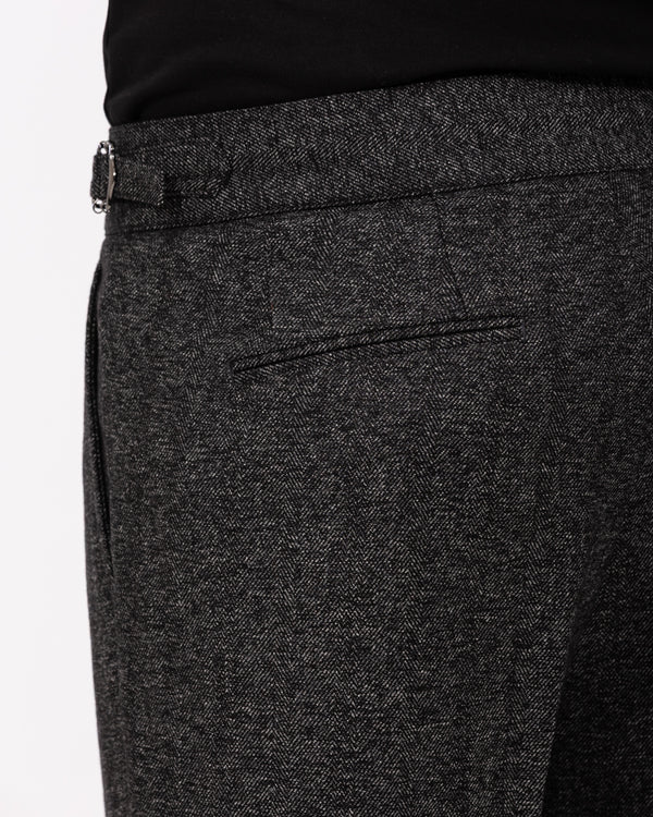 2t Skene Tall Wide Leg Pleated Trouser (grey herringbone)