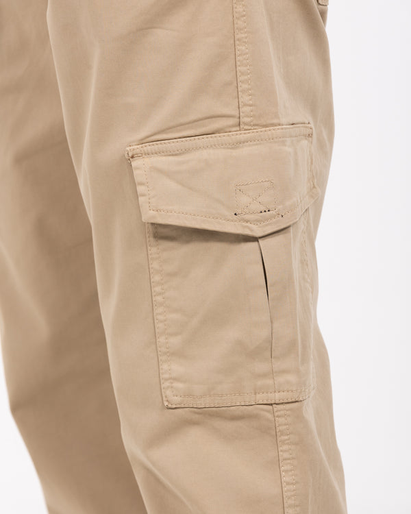 2t Fabio Regular Fit Tall Stretch Cargo Trousers (beige)