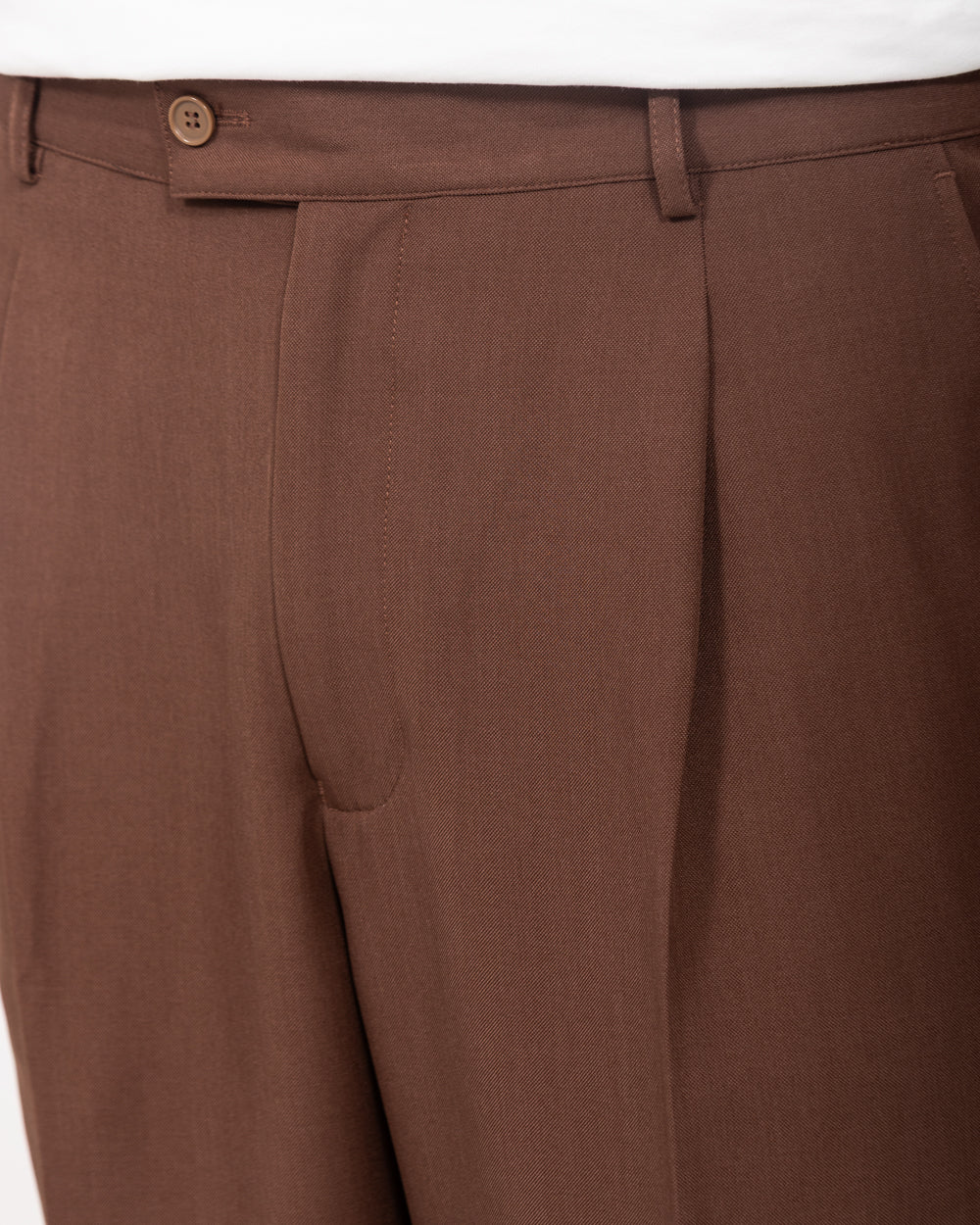 2t Saxon Tall Mens Wide Leg Pleated Trousers (chocolate) | Tall