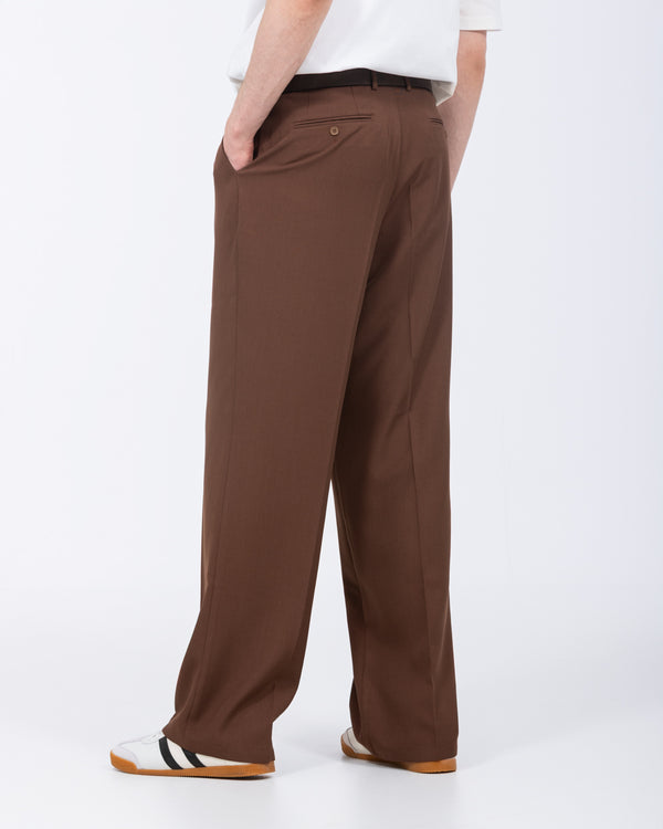 2t Saxon Tall Wide Leg Pleated Trousers (chocolate)
