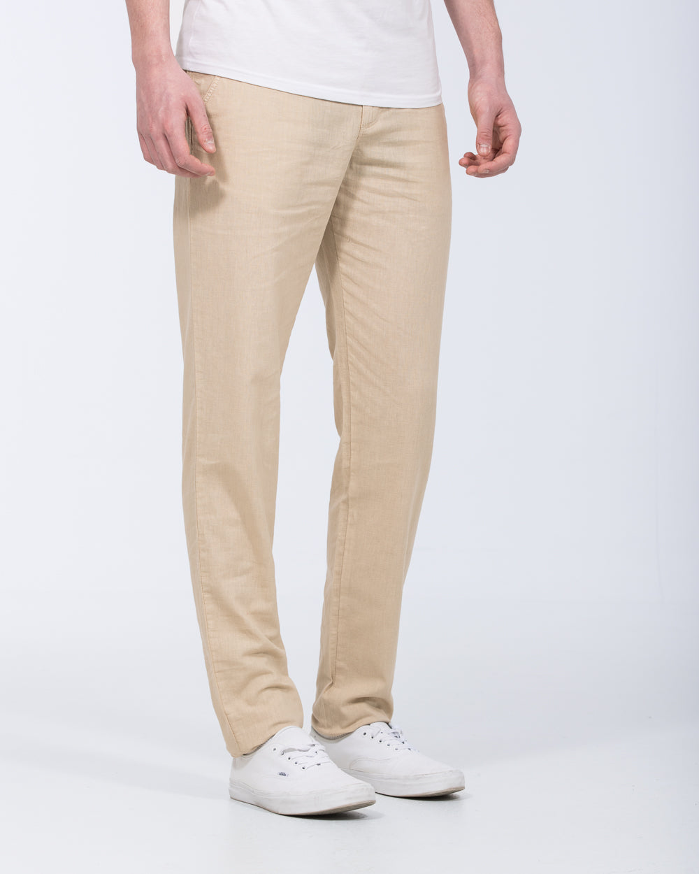 Redpoint Halifax Regular Fit Tall Mens Linen Chinos (beige) | Tall