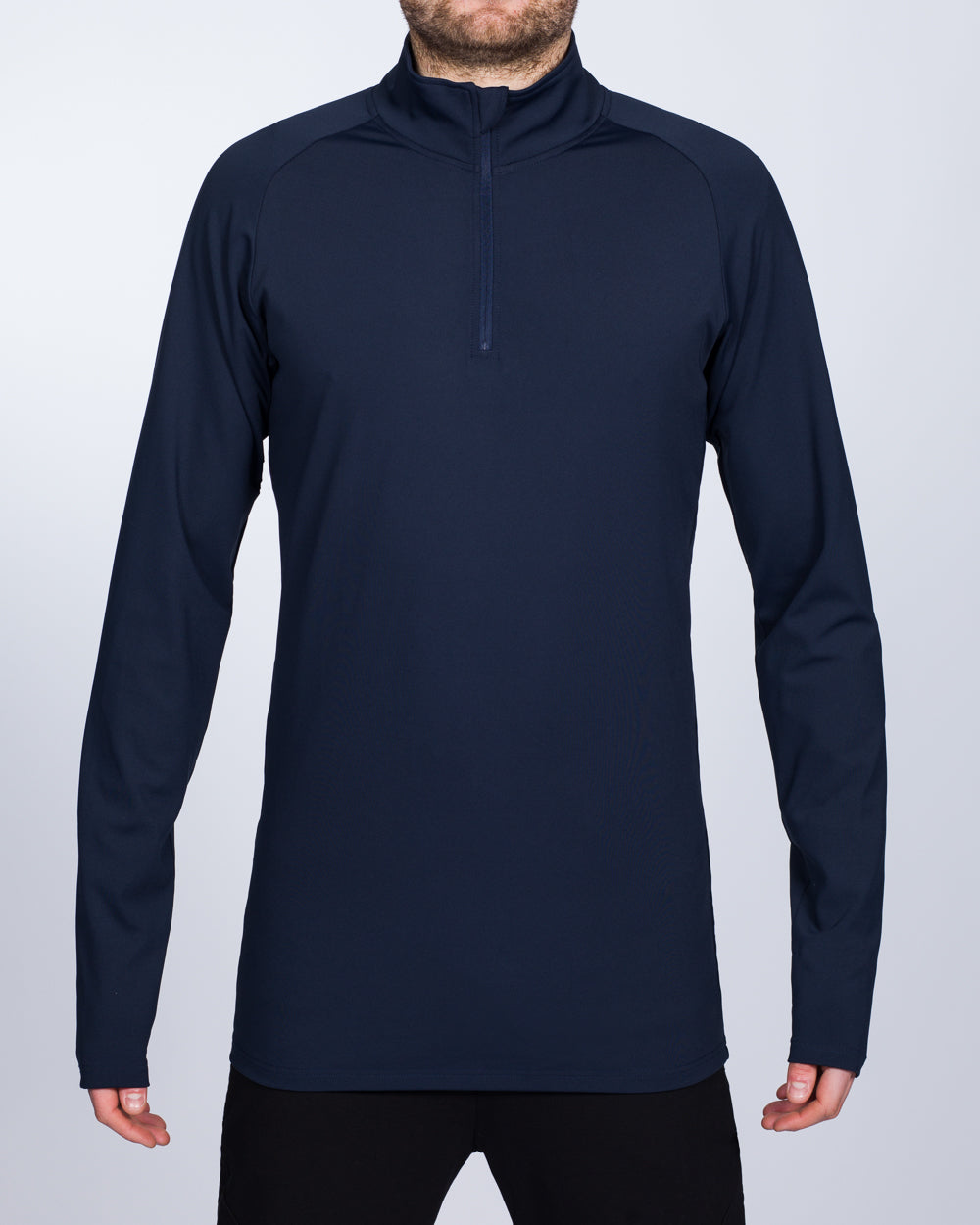 2t Long Sleeve Quarter-Zip Mens Extra Long Baselayer (navy) | Tall