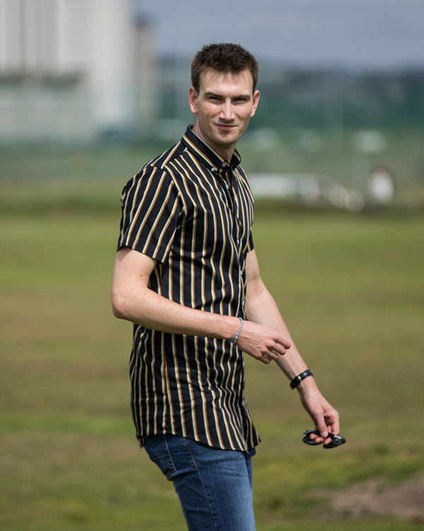 2t Slim Fit Short Sleeve Tall Shirt (black/orange)