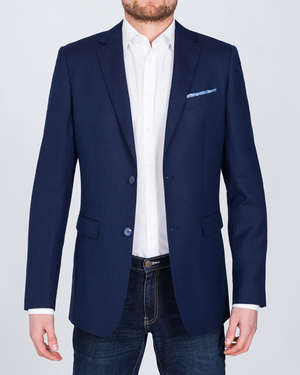 Skopes Slim Fit Tall Ralph Basket Weave Blazer (navy)