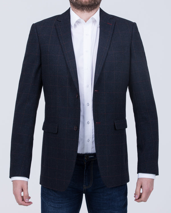 Skopes Aiken Tall Blazer (navy/red check)