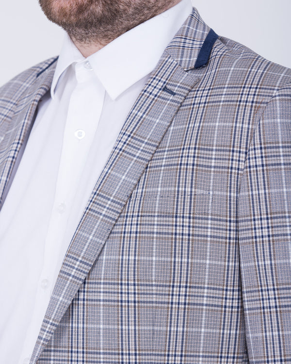 Skopes Whittington Tall Checked Blazer (stone/navy)