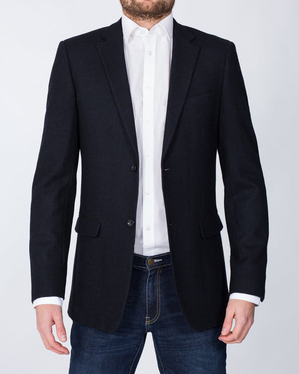 Skopes Slim Fit Tall Thornton Tweed Blazer (navy)